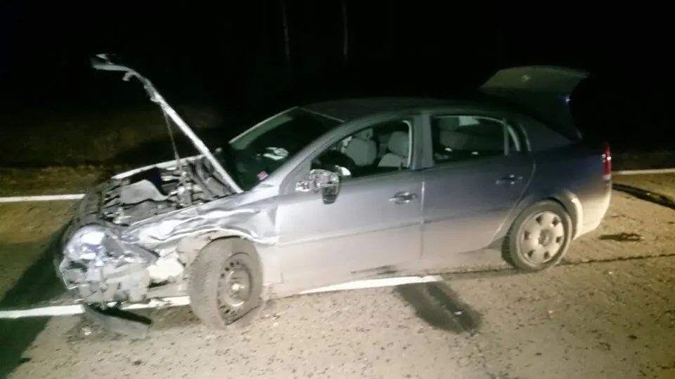 Jedno z auto, które brało udział w wypadku