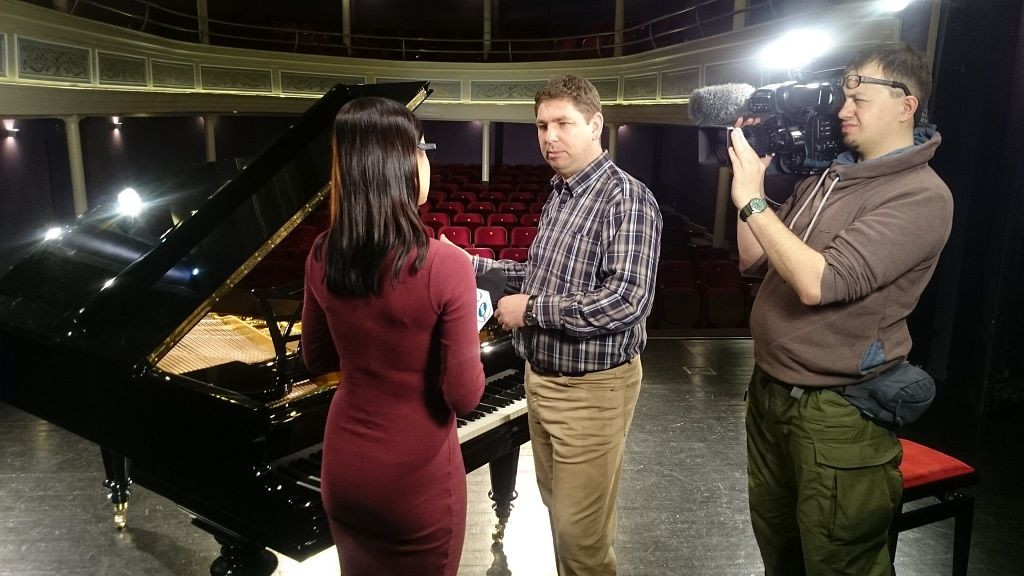 Zdjęcie z planu realizacji programu w Teatrze Starym