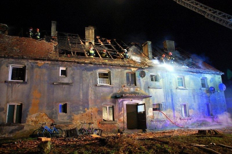 Pożar budynku w Modłej