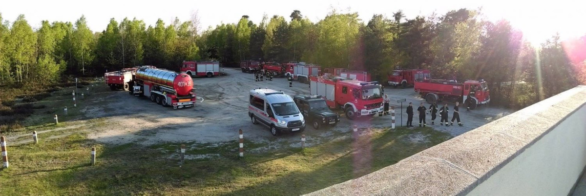 Pożar na poligonie w Świętoszowie