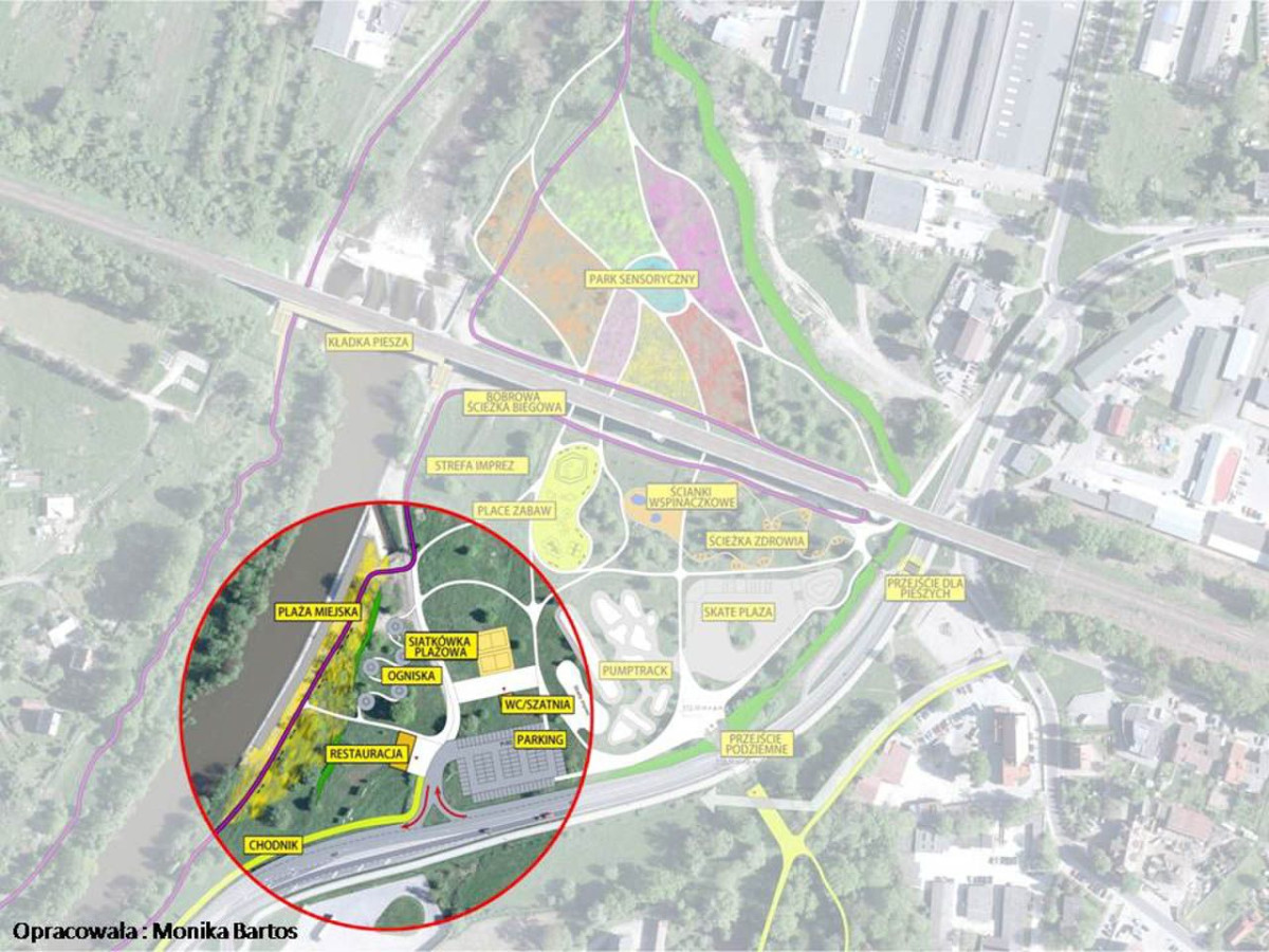 Strefa dla aktywnych w okolicach wiaduktu