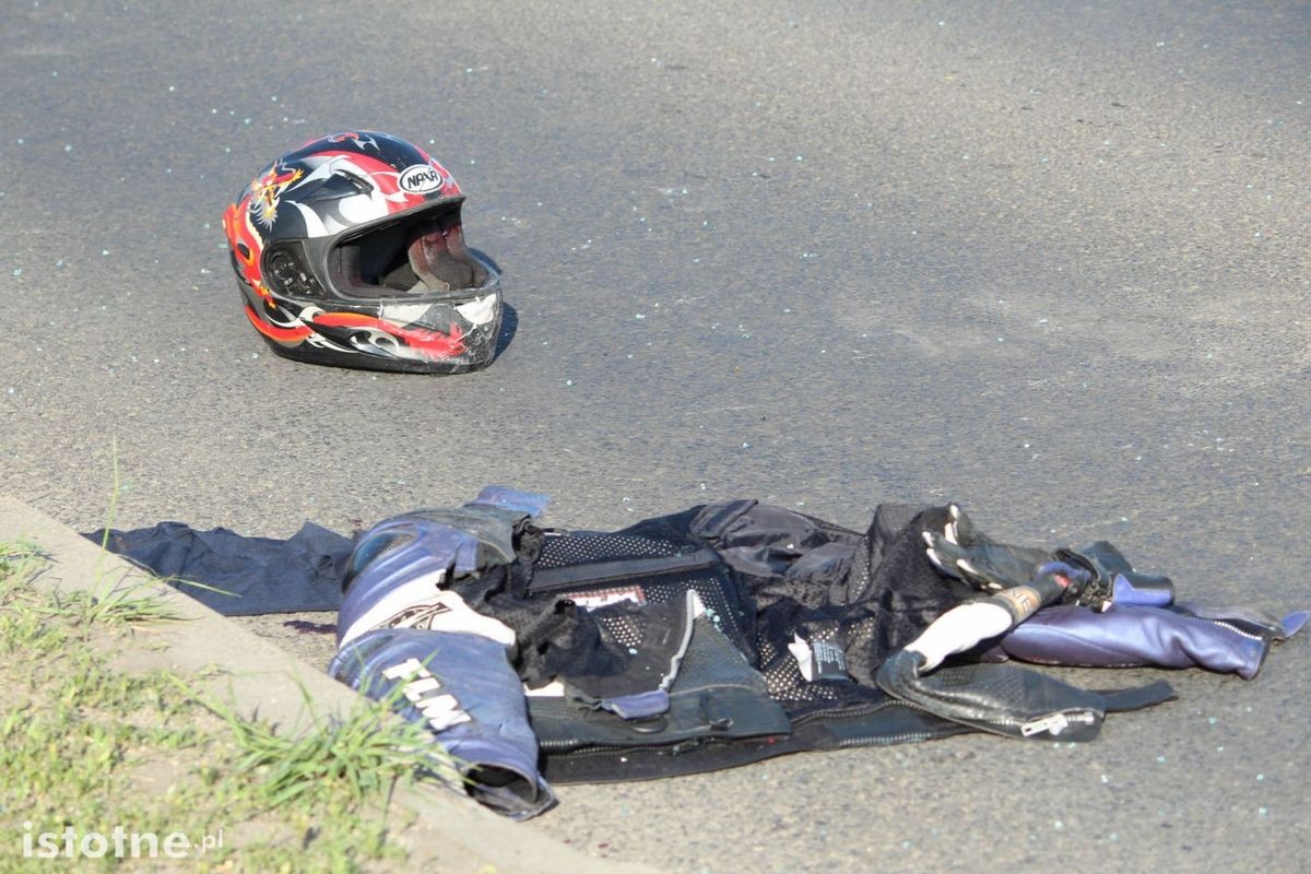 Motocyklista ranny po wypadku na wyjeździe na Zgorzelec