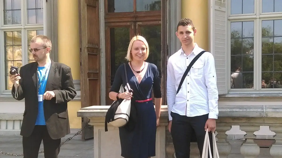 Nauczycielka Anna Lisiak i finalista Marcin Wolański