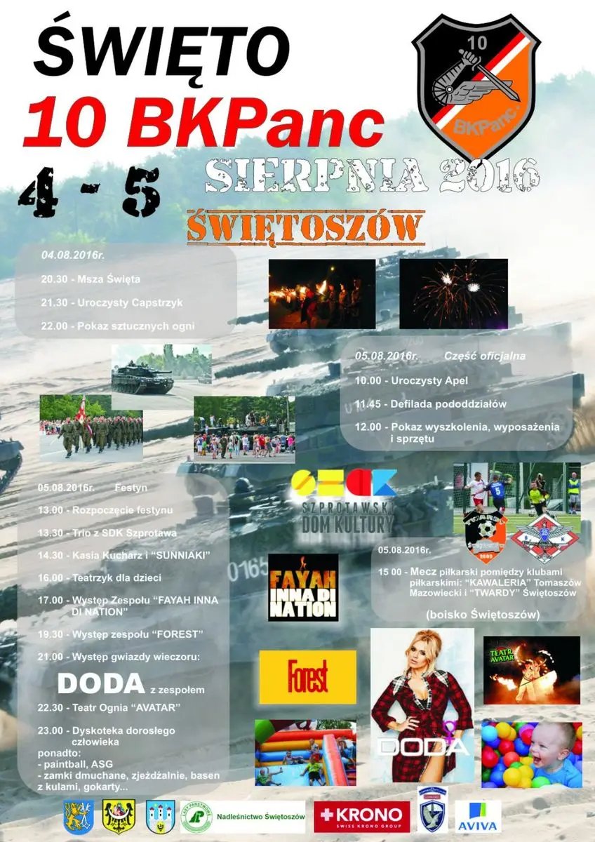 Plakat Święta 10 Brygady Kawalerii Pancernej w Świętoszowie