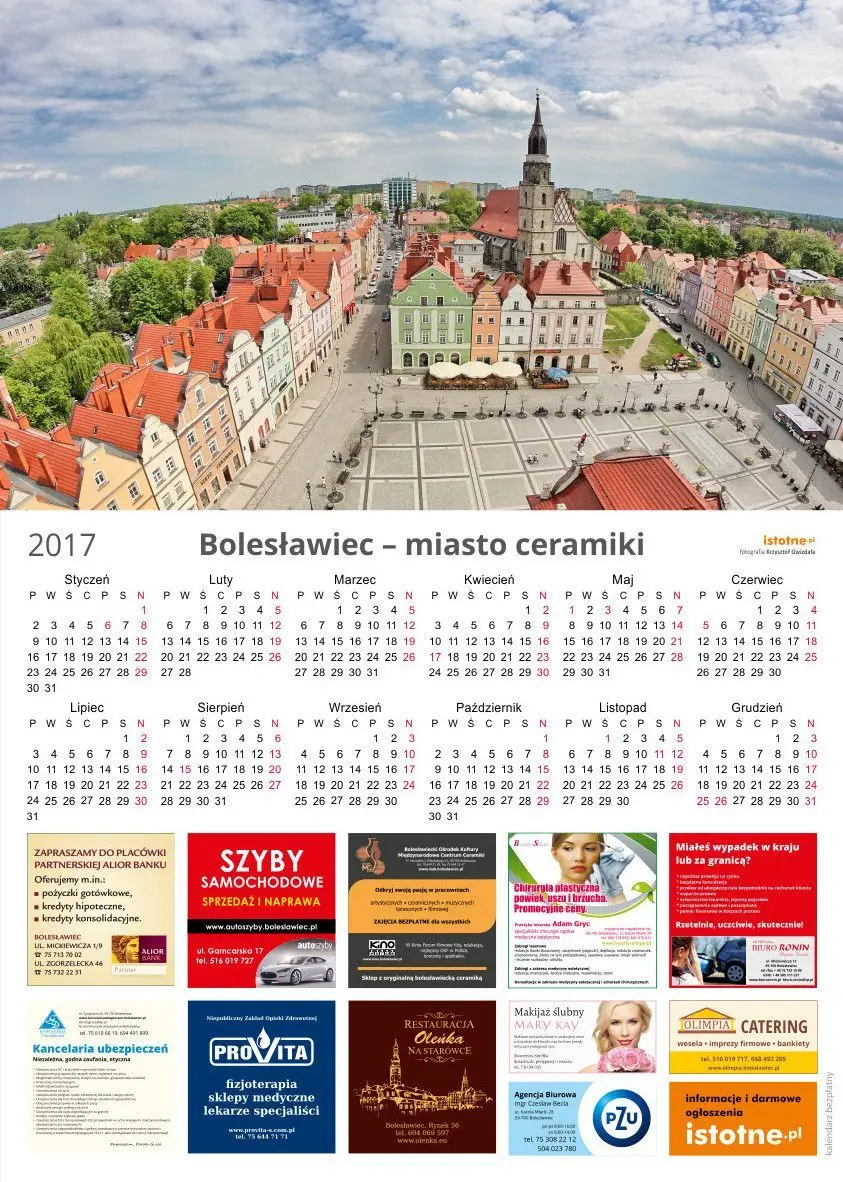 Kalendarz na 2017 rok od istotne.pl