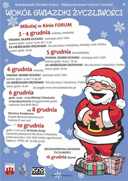 Plakat mikołajek w BOK-MCC