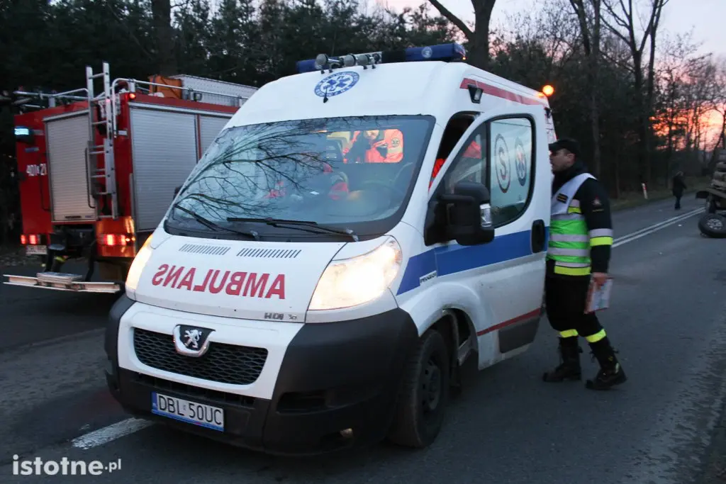 Zderzenie lawety z autem koło Łazisk
