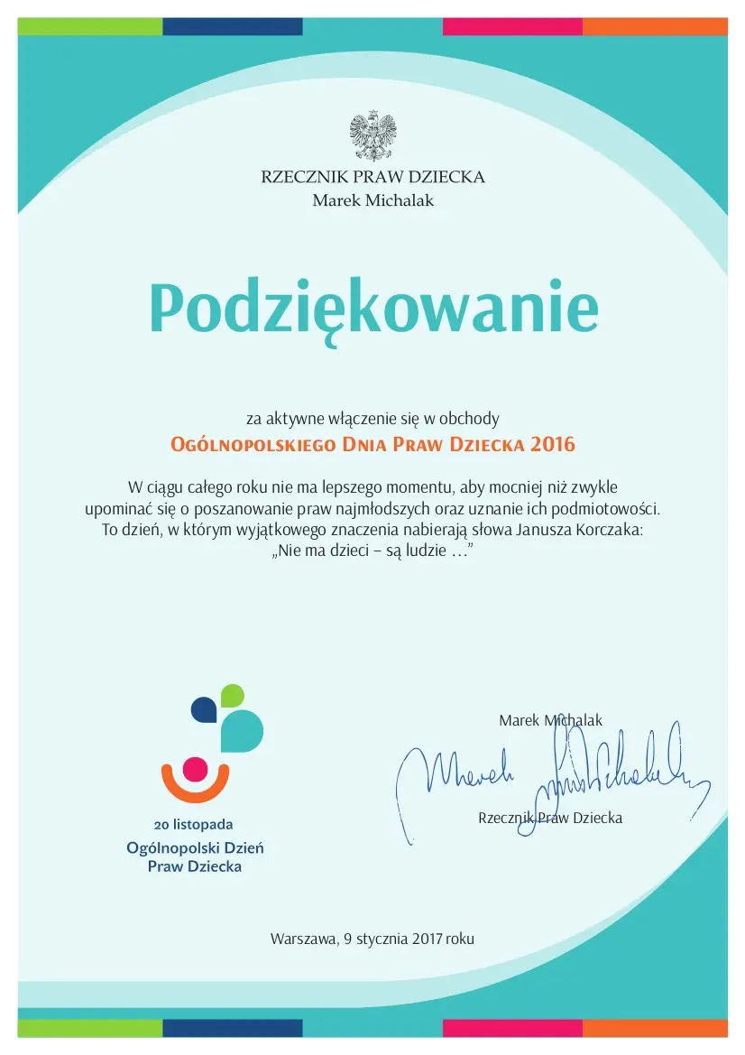 Dyplom dla Szkoły Podstawowej nr 3 w Bolesławcu