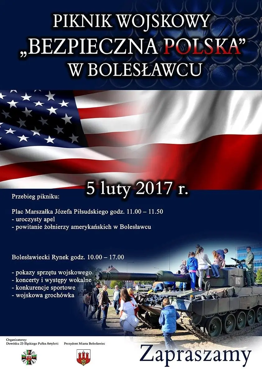 Plakat - "Piknik Wojskowy Bezpieczna Polska w Bolesławcu"
