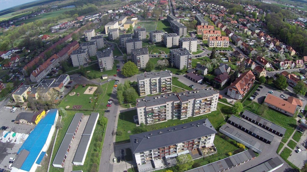 Zdjęcia Bolesławca z lotu ptaka