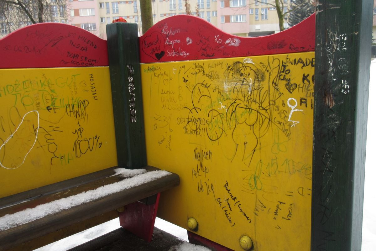 Pociąg miłości na placu zabaw przy Łukasiewicza