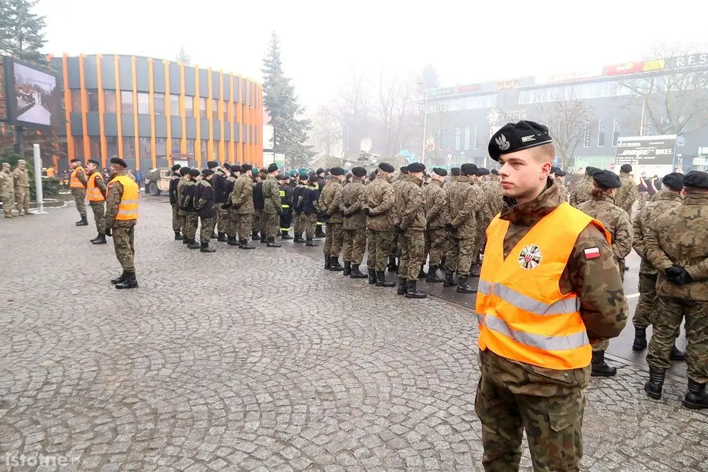 Powitanie żołnierzy amerykańskich w Bolesławcu