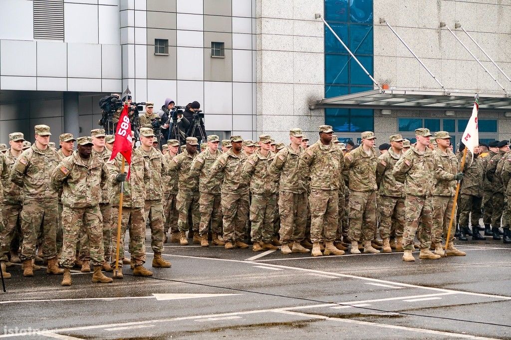 Powitanie żołnierzy amerykańskich w Bolesławcu