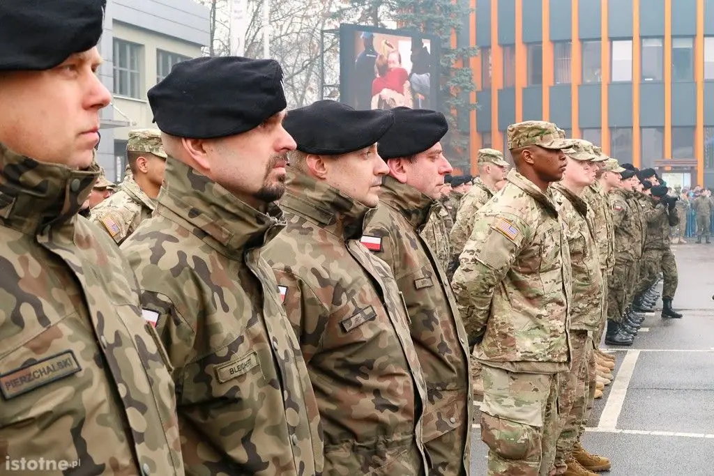 Powitanie żołnierzy amerykańskich w Bolesławcu