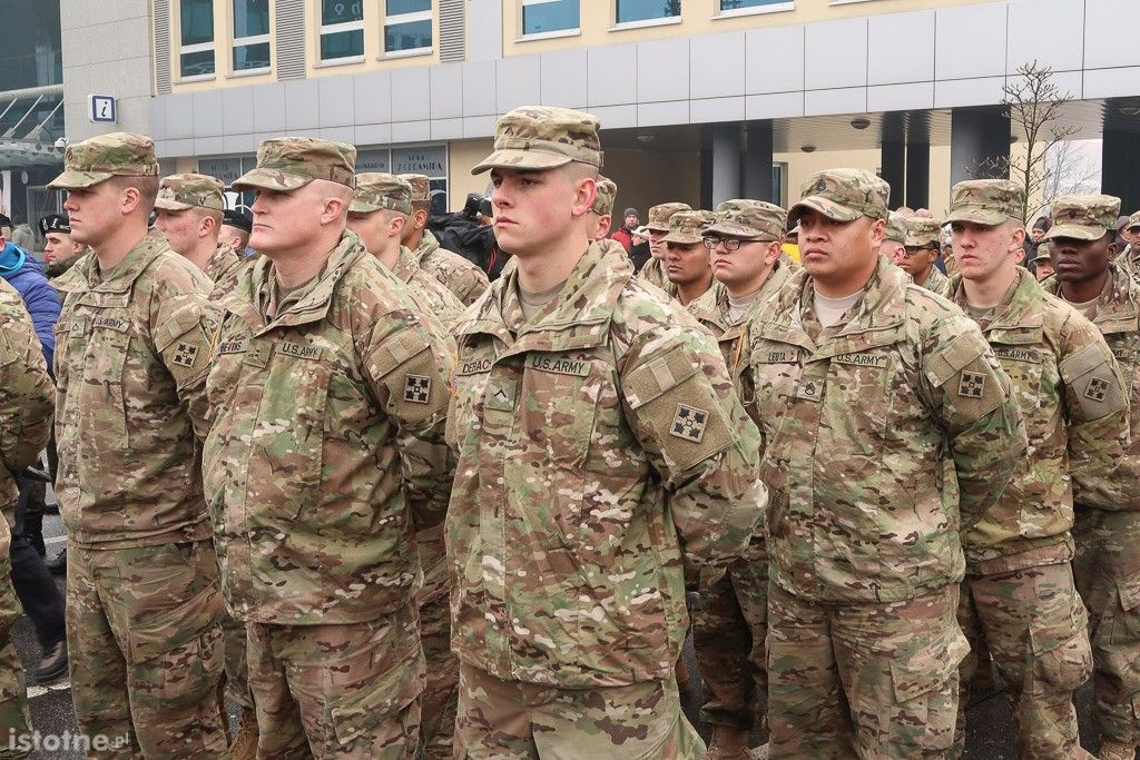 Powitanie żołnierzy amerykańskich w Bolesławcu