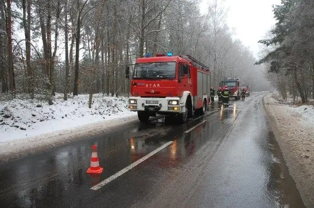 Auto dachowało pod Krzyżową