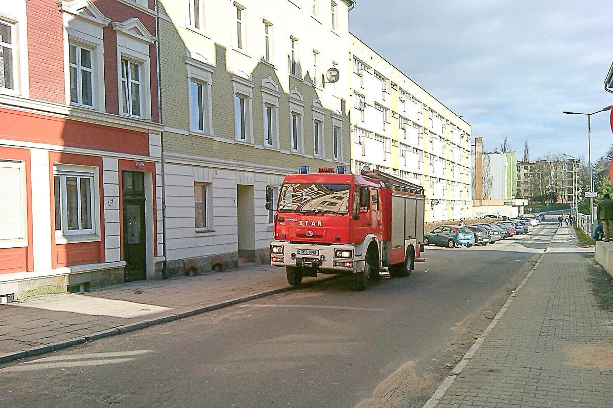 Akcja straży pożarnej na Polnej