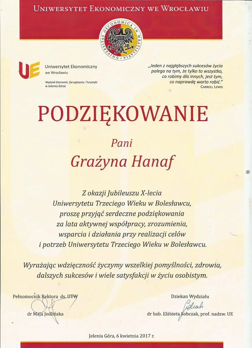 Podziękowanie dla dziennikarki Istotne.pl