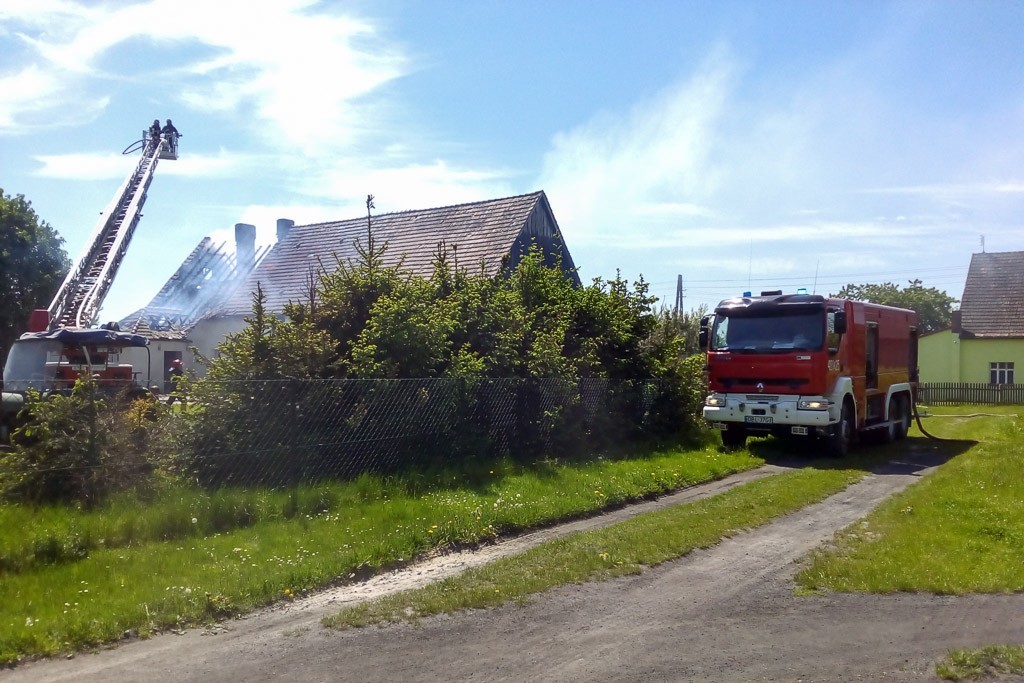 Pożar domu w Krzyżowej