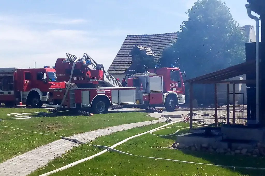 Pożar domu w Krzyżowej