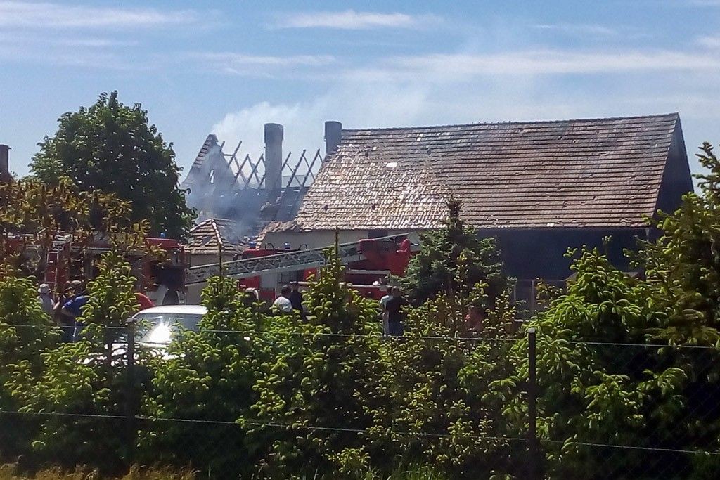 Pożar domu w Krzyżowej