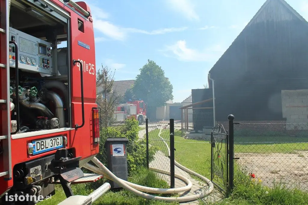 Pożar domu w Krzyżowej