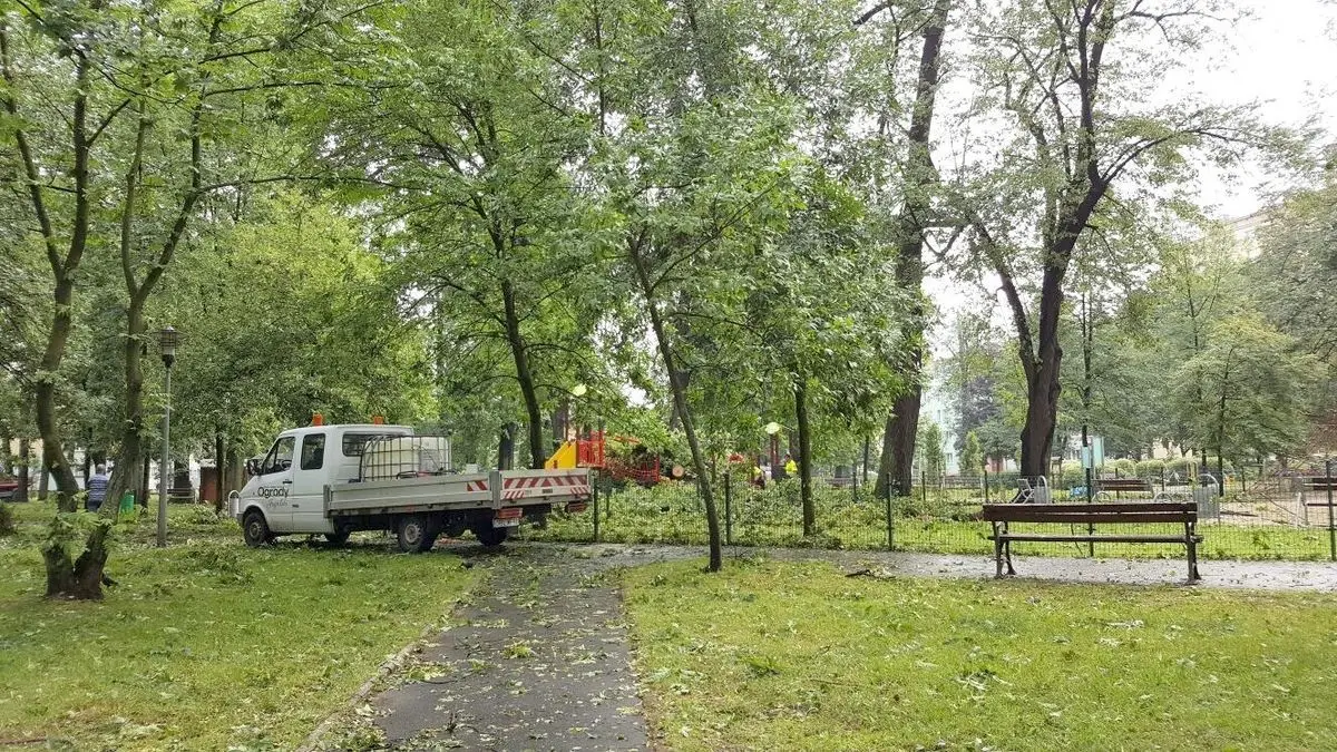 Służby sprzątają po nawałnicy
