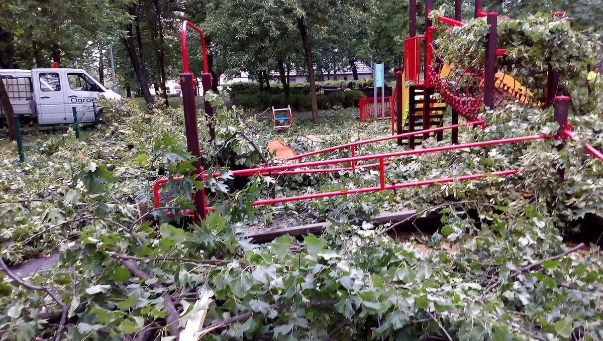 Służby sprzątają po nawałnicy
