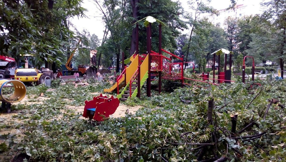 Służby sprzątają po nawałnicy