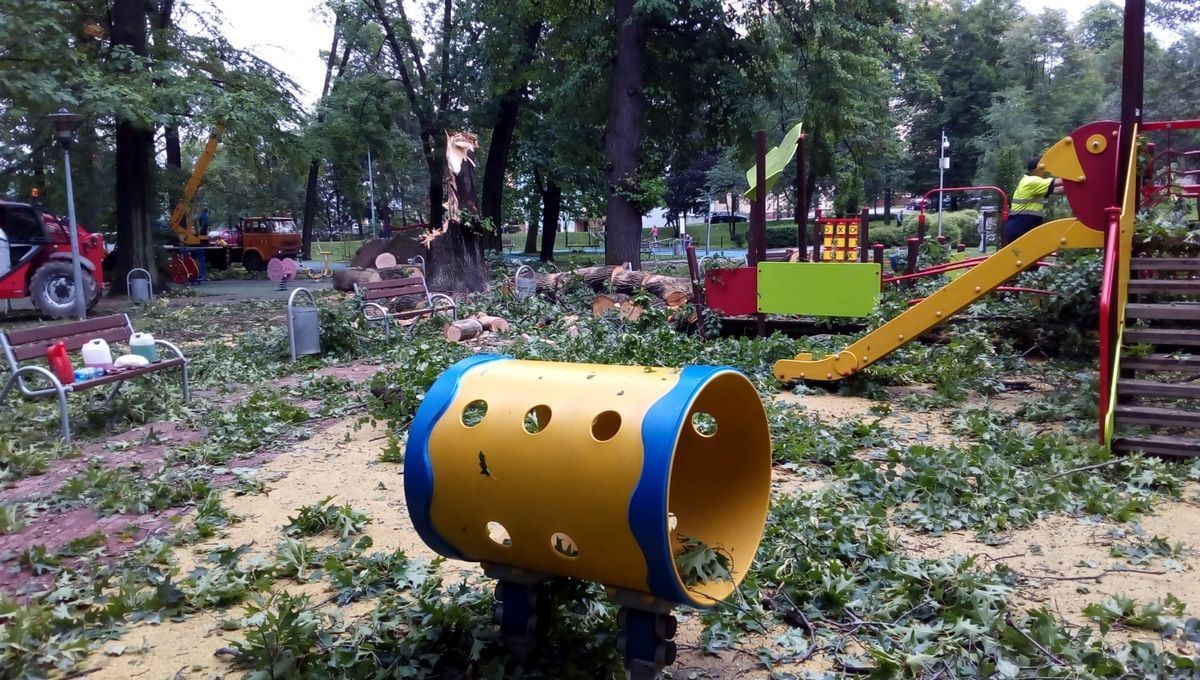 Służby sprzątają po nawałnicy