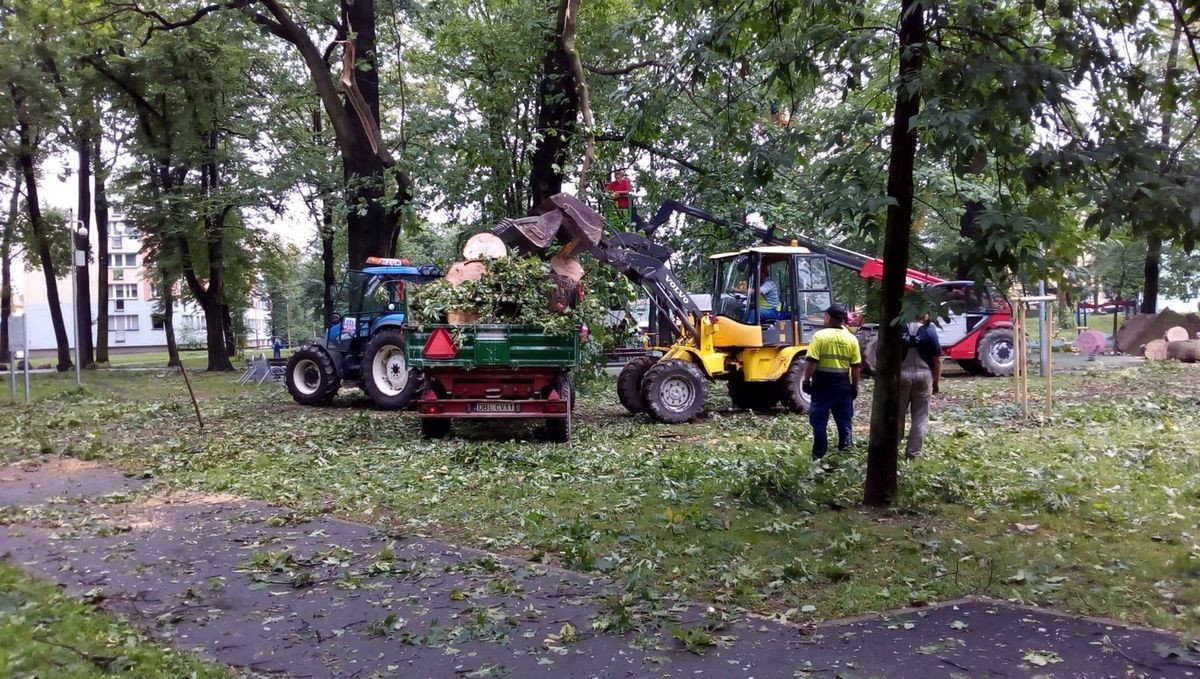 Służby sprzątają po nawałnicy