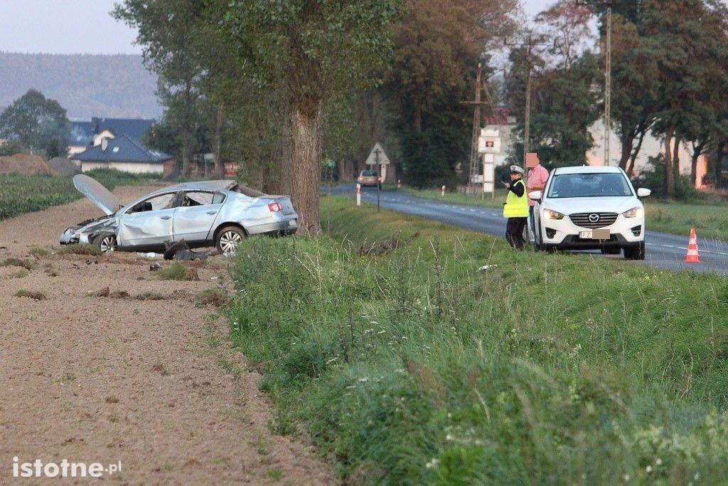 Kolejny wypadek przed Wartą. Auto wypadło z drogi