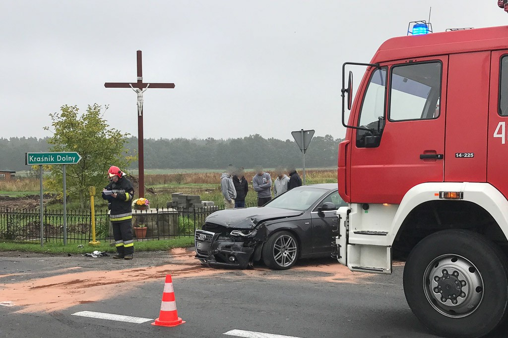 Wypadek w Łące. Jedna osoba ranna