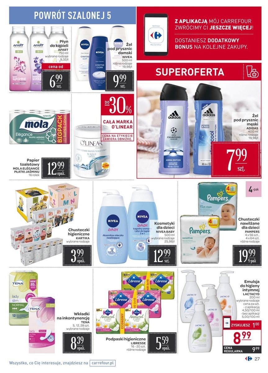 Gazetka Carrefour, wybrane pozycje 4-9 października 2017 roku