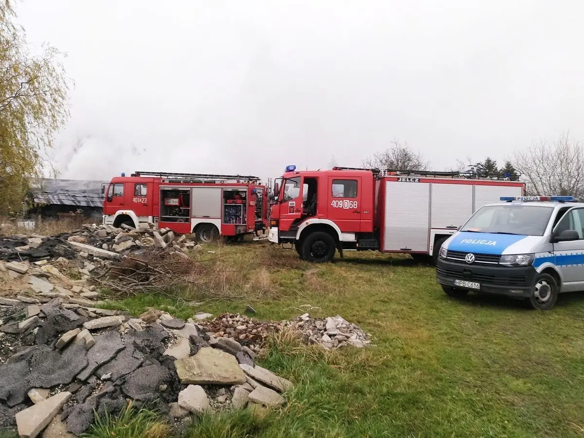 Pożar szopy na działkach