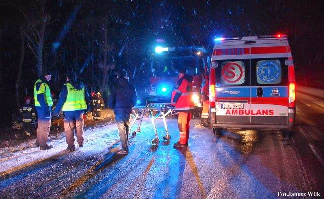 Wypadek pod Trzebieniem. Jedna osoba ranna