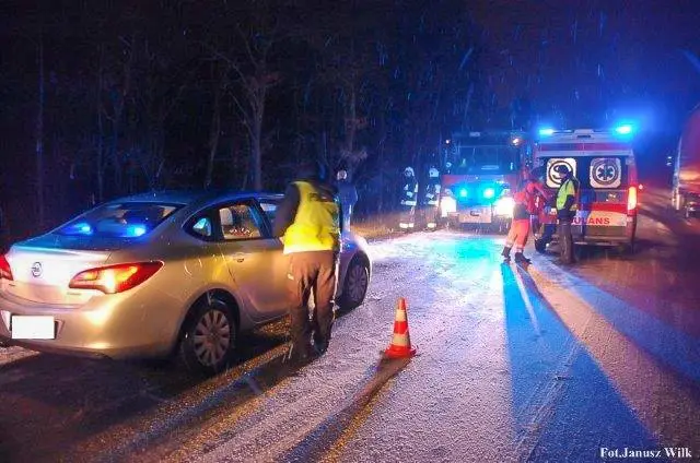 Wypadek pod Trzebieniem. Jedna osoba ranna