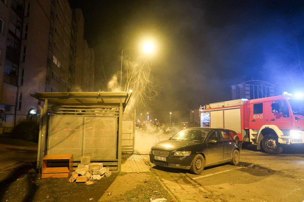 Akcja strażaków przy ul. Łukasiewicza w Bolesławcu