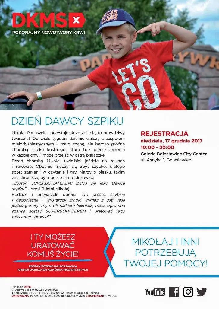 Pomóż Mikołajowi i innym! Dzień Dawcy Szpiku w Galerii BCC