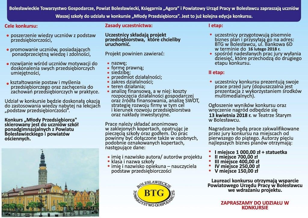 Rusza kolejna edycja konkursu „Młody Przedsiębiorca”