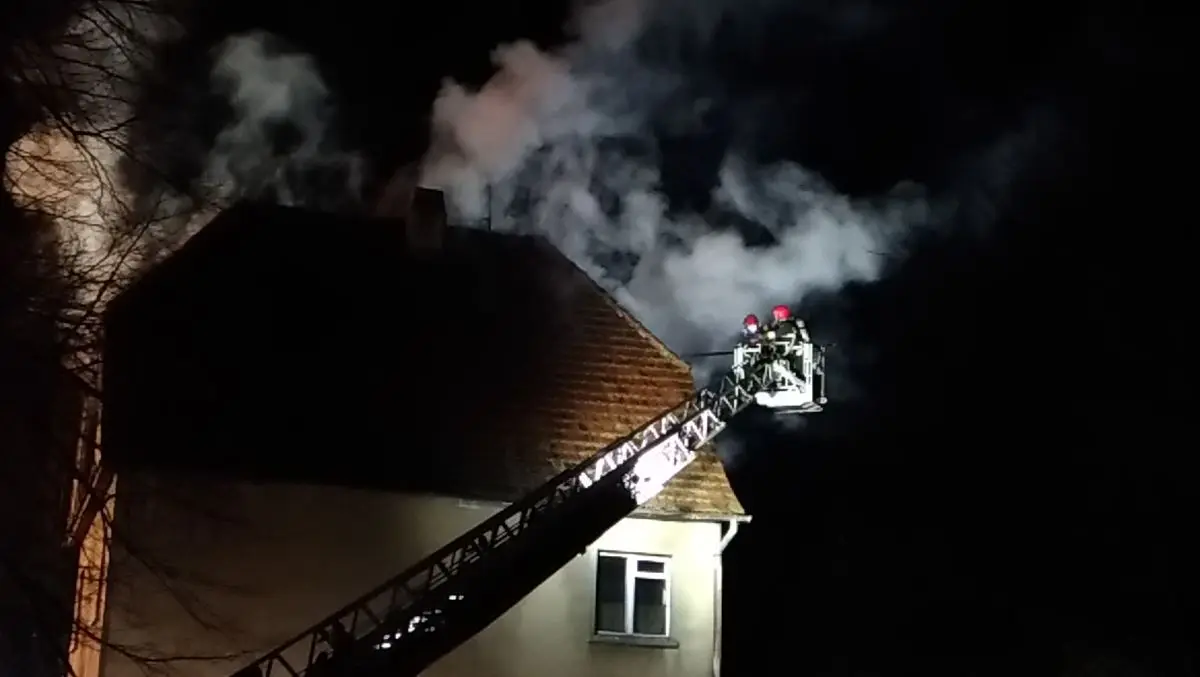 Pożar przy ul. II Armii Wojska Polskiego w Bolesławcu