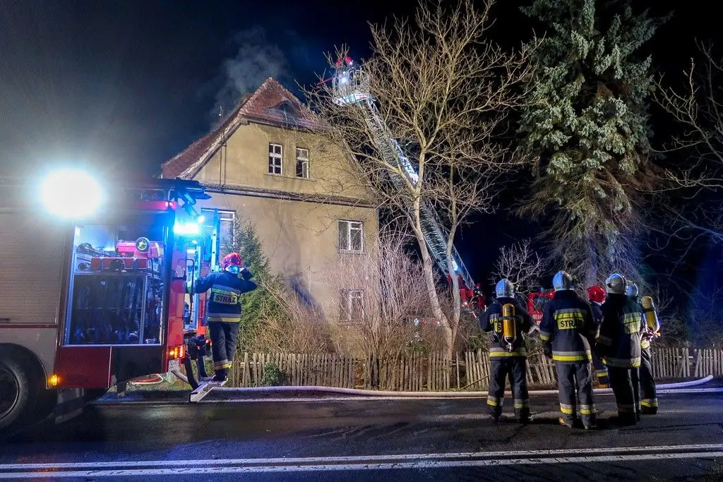 Pożar przy ul. II Armii Wojska Polskiego w Bolesławcu