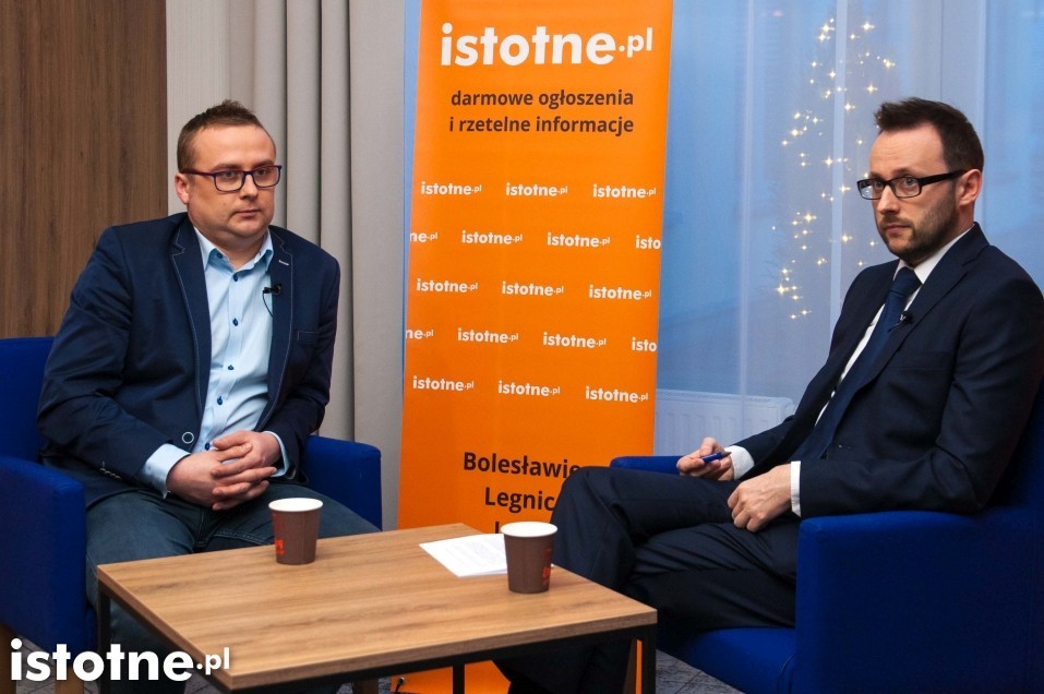 Przed wywiadem w studio Bolesławiec w hotelu Centrum