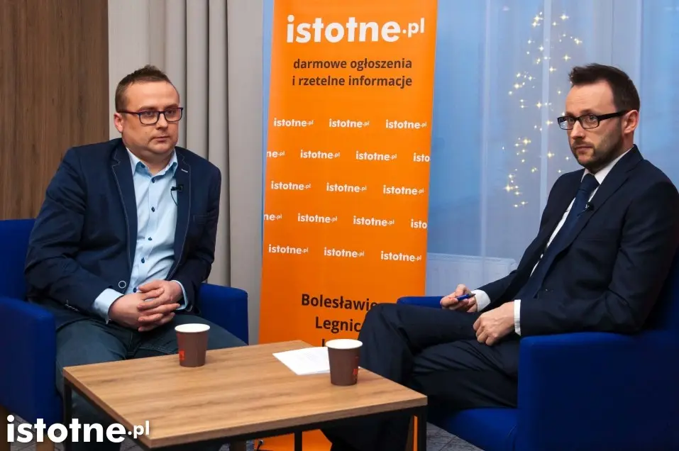 Przed wywiadem w studio Bolesławiec w hotelu Centrum
