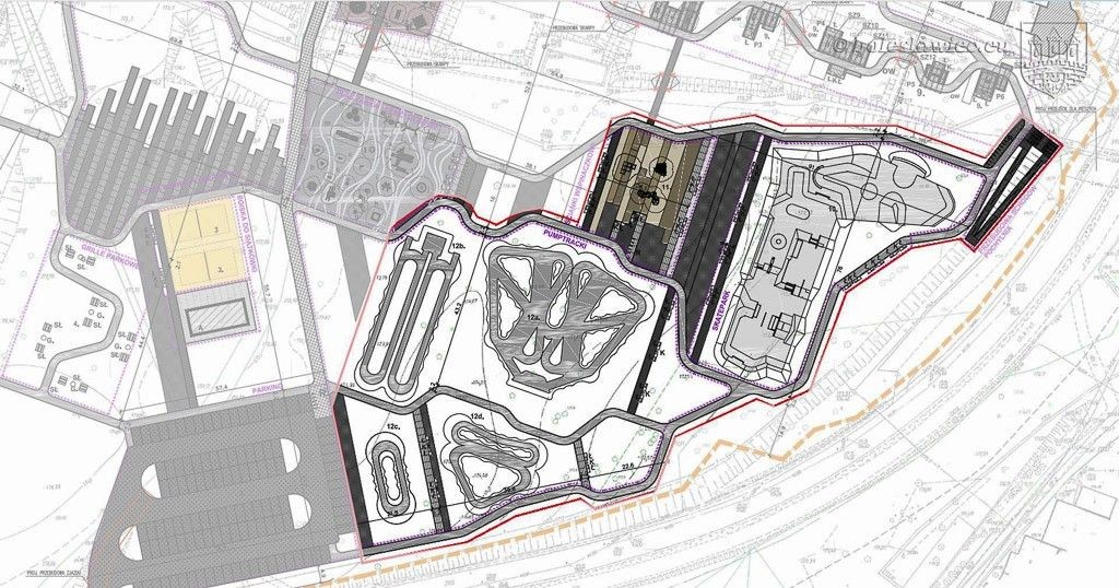 Pumptrack, skatepark i ścianka wspinaczkowa koło wiaduktu. Rusza budowa