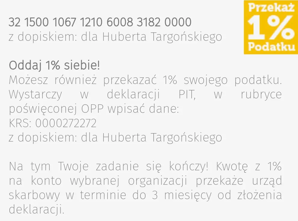 Pomóż Hubertowi, który fleksem przeciął sobie tętnicę szyjną. Przekaż 1%