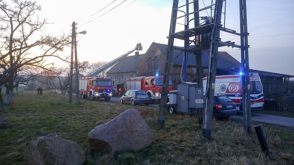 Pożar w Lubkowie. Jedna osoba poszkodowana