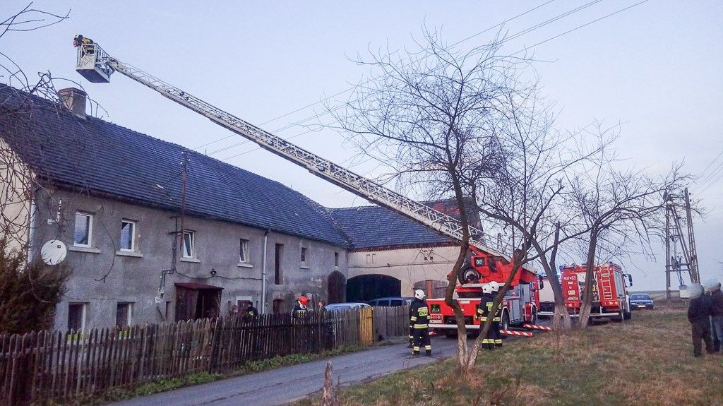Pożar w Lubkowie. Jedna osoba poszkodowana