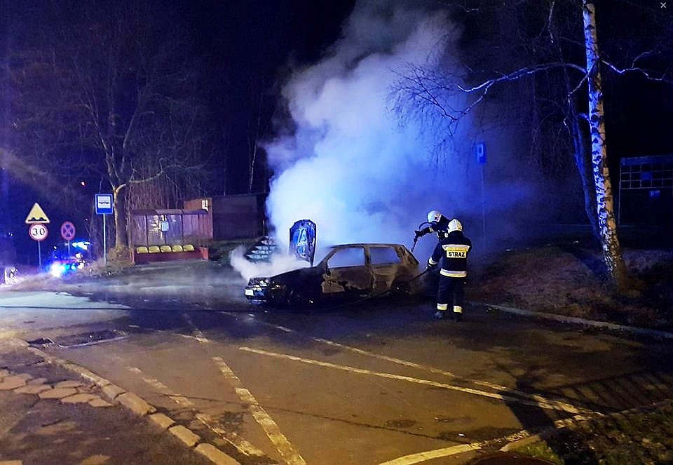 Na Gdańskiej spłonął Volkswagen Golf