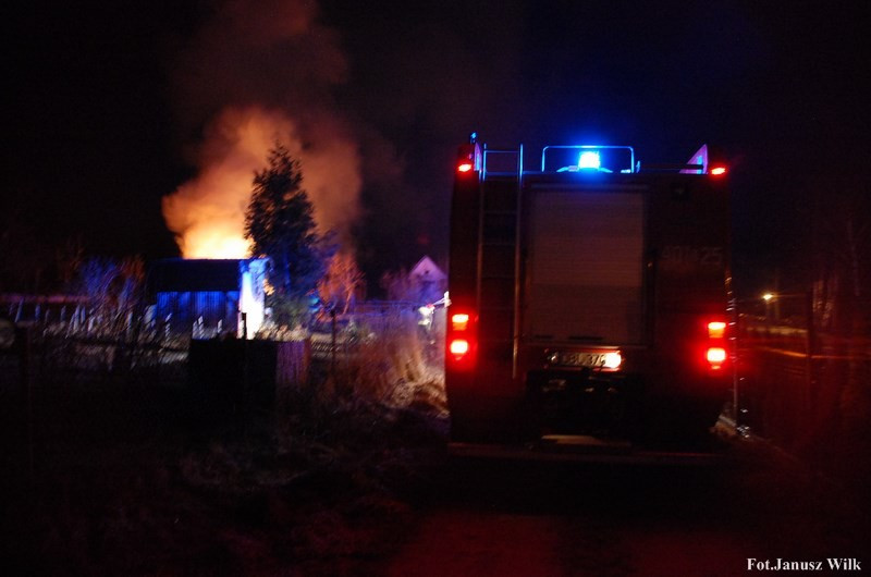 Pożar altany przy Śluzowej